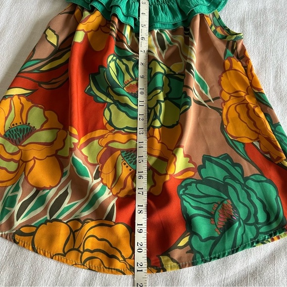 Periwinkle NWT Georgie Double Ruffle Floral Top Womens Sz XS Boho Resort Wear - Picture 4 of 7